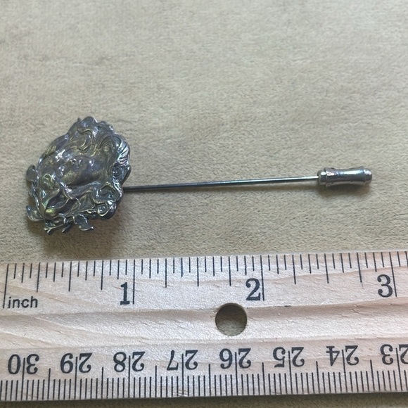 Vintage Silver tone Woman Stick Pin - Picture 5 of 5